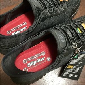 Skechers Black Slip-Ins with Red Accents
